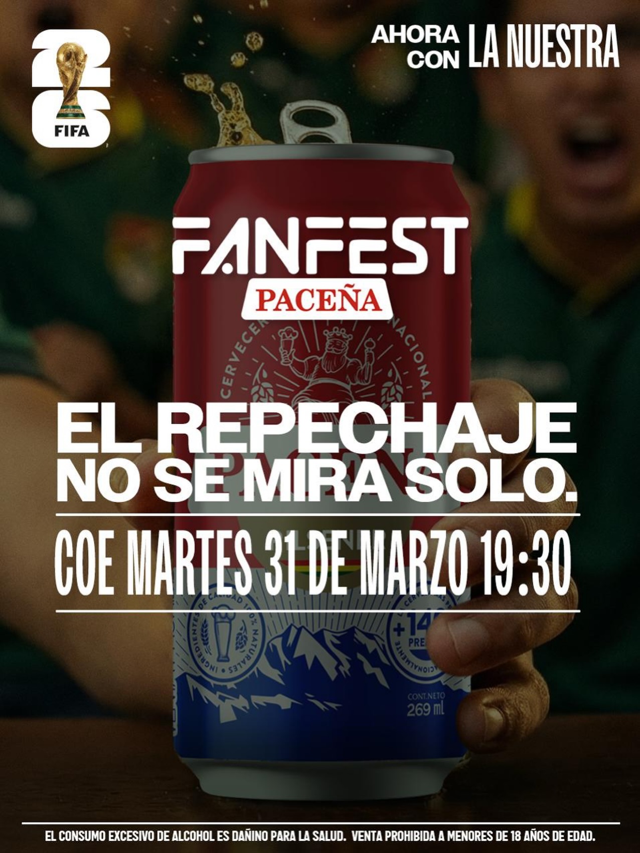 Bolivia está en la final del repechaje rumbo al mundial 2026, y este partido se grita, se vive y se celebra juntos en el FANFEST oficial de Paceña!🇧🇴
Te esperamos con:
🍺 Barra libre de cerveza durante el partido
⚽ Pantalla gigante + ambiente de hinchada
🎉 La mejor previa junto a @flowoficial para encender el ambiente.
📌COE - Open doors: 19:30
🎟️ Entradas y mesas:
https://www.eventrid.bo/eventos/lolagroup/fanfest-final
📲 Informaciones: 78085092